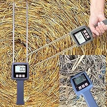 Hay Moisture Meter Tester Multfunctional Moisture Meter Digital Fibre Moisture Meter With Measuring Range 0 to 80% for Alfalfa Pasture Knots Straw Etc