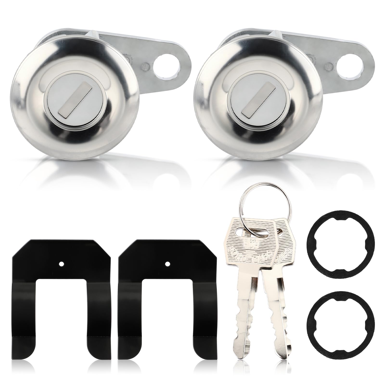 MOTOALL Door Lock Cylinder & Keys for Ford E-150 E-250 Mercury Mazda Truck SUV Set of 2