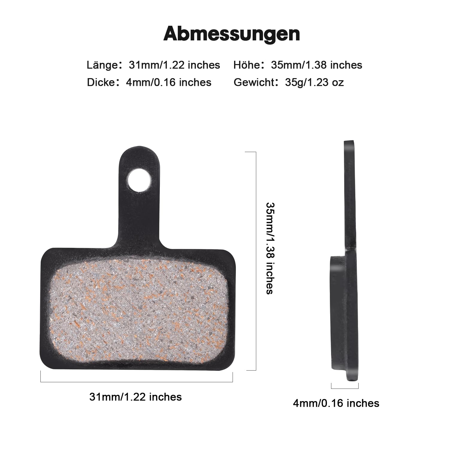 Carehabi 2 pary okładzin hamulcowych do rowerów górskich, kompatybilne z Tektro TRP Shimano Deore Br-B01S B05S MT400 M575 M495 M395 M4050 2