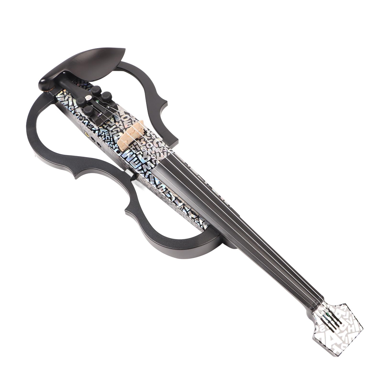 Violino Elettrico 4/4 a Grandezza Naturale, Leggero, Silenzioso, per Principianti, Pratica, in Fibra di Carbonio con Raccordi in Acero
