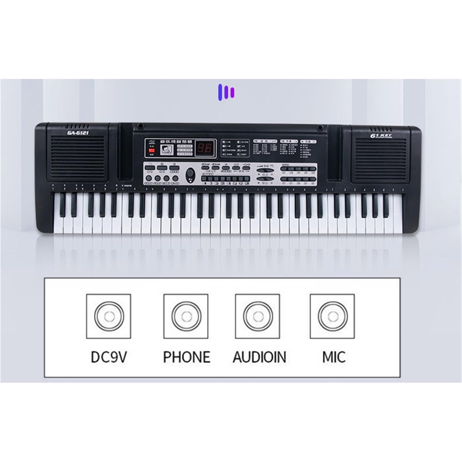 Pianino Elektroniczne 61 Klawiszowe Pianino Elektroniczne Z Inteligentnym Wyświetlaczem Cyfrowym I Podwójnym Trybem Zasilania