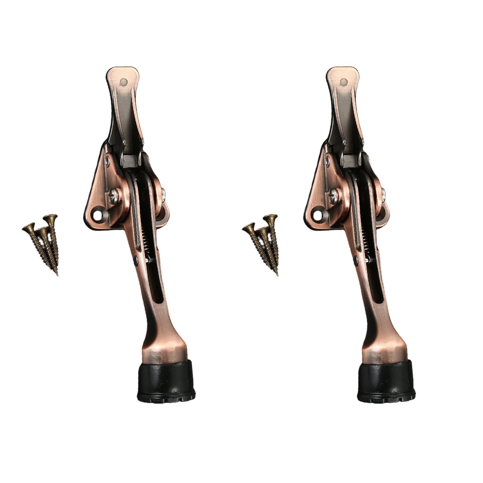 Metal Alloy Doorstop Adjustable Door Holder Kickdown Door Stop with Nonslip Rubber Tip Wall Protector Enduring Wall Protector