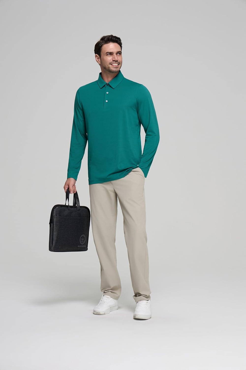 Mens Golf Shirts Long Sleeve Moisture Wicking Collared Work Business Casual Tennis Polo Shirts for Men - Image 6