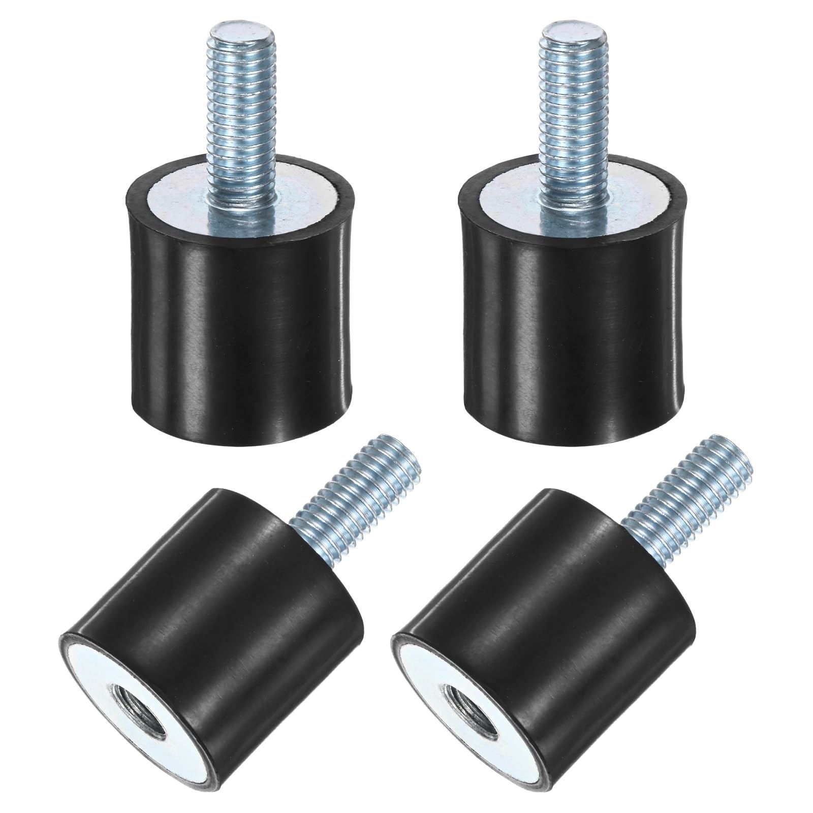 M METERXITY 4-Pack Rubber Mounts D25mmxH25mm Male/Female Vibration Isolators Cylindrical Shock Absorber W M8 x 20mm Studs for Air Compressor/Car/Pump/Boat/Garage Motor/Bobbins Rubber Isolators