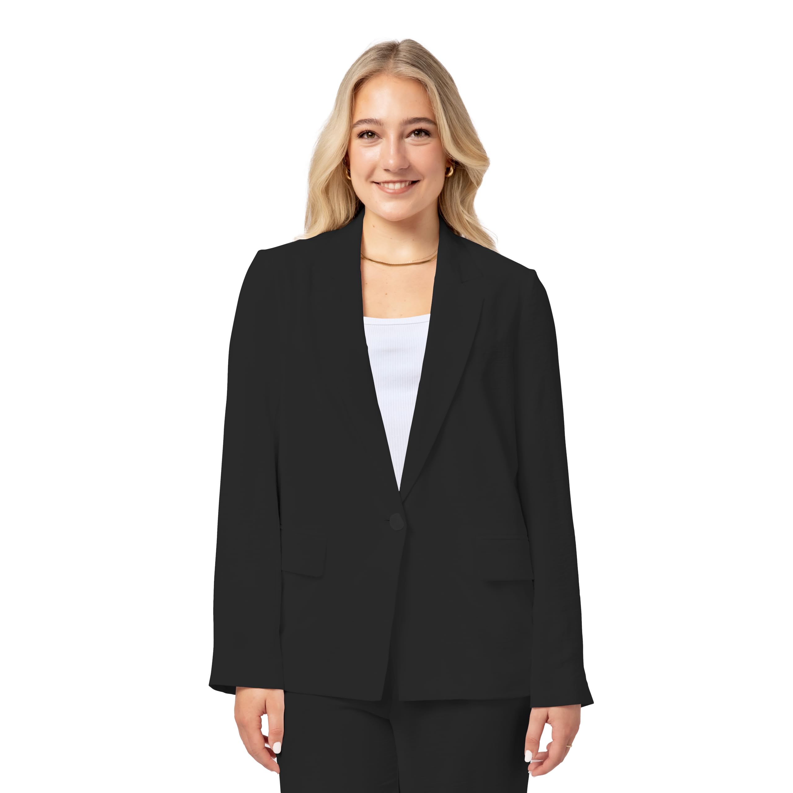 YORK & LANE Womens Packable Travel Blazer, Comfortable and Wash Friendly, Wrinkle Resistant