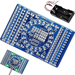 DAOKAI NE555 Welding Practice Board SMD Rotating SMD Rotating Flashing LED SMD Component Soldering Practice Kit 3-12V Skills Training Electronic DIY Kit