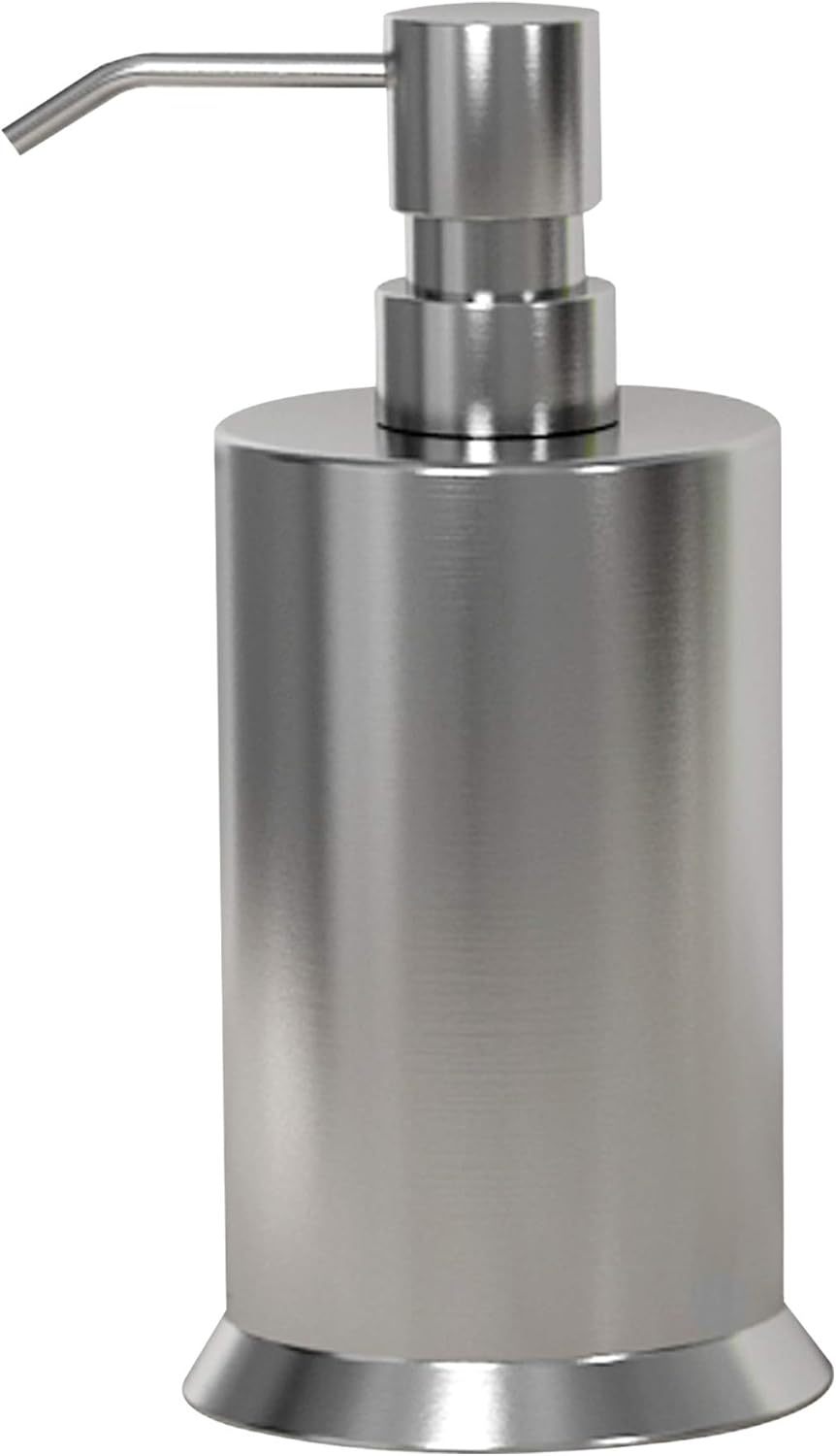 nu steel NP6H Newport Collection Liquid Soap & Lotion Dispenser Pump for Bathroom or Kitchen Countertops