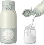 Portable Bottle Warmer for Breast Milk,Formula or Water 13oz Large Capacity,100W Power Fast Warming & Precise Temp Control Baby Milk Warmer for Travel (Grey)