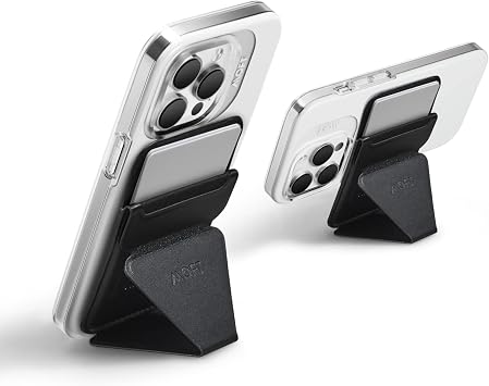MOFT MagSafe Wallet Stand for iPhone 15/14/13/12 Series MagSafe Compatible Phone Stand with 3 Viewing Angles (Night Black)