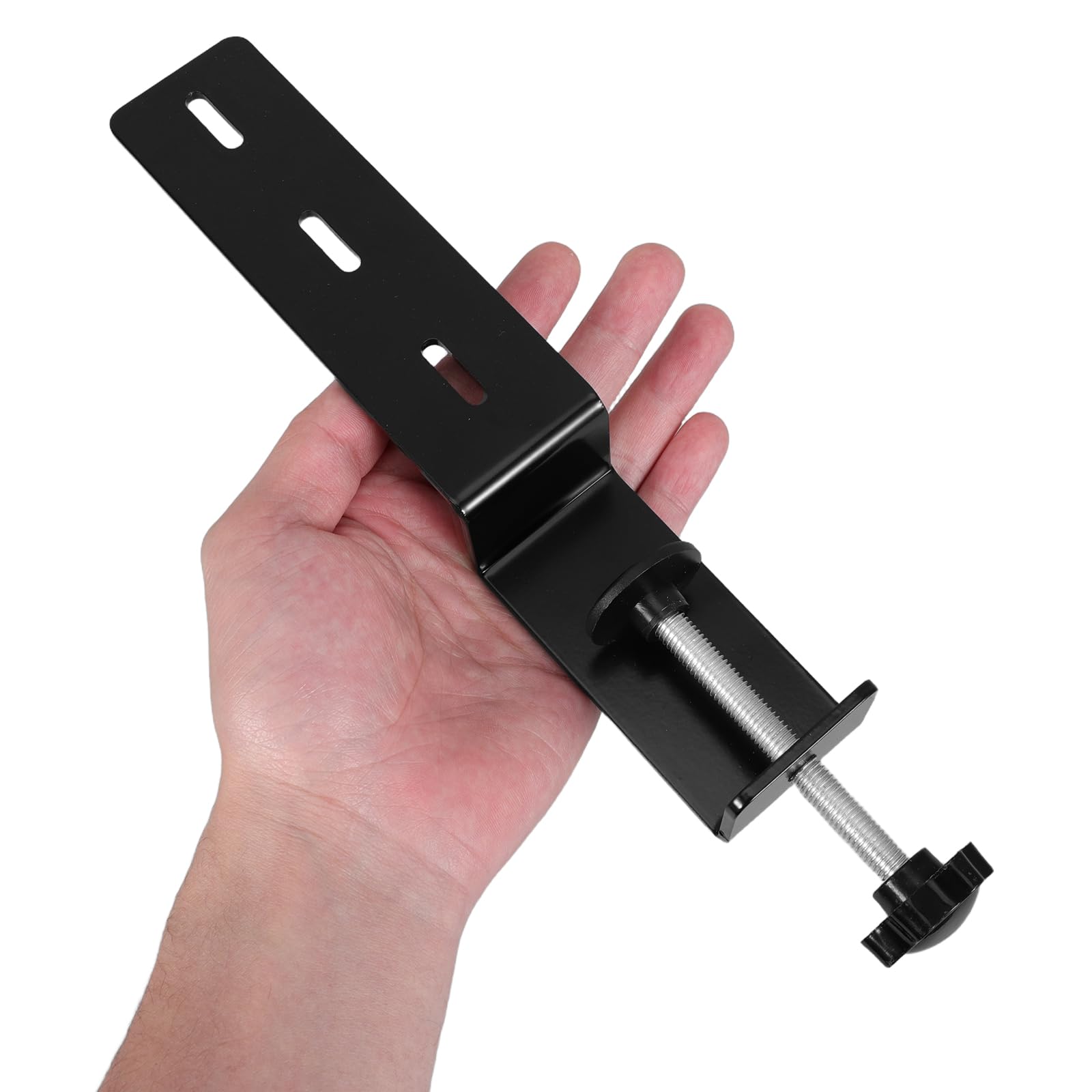Lurrose Morsetto da Scrivania per Impieghi Gravosi 2 Pezzi, Supporto in Metallo Nero Staffa di Fissaggio per Pannelli da Tavolo Spessore 1-7 Cm, Accessori per Organizzazione