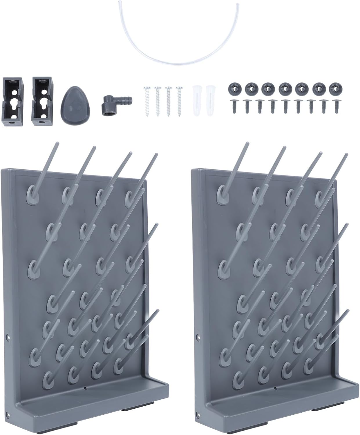 2pcs Pp Laboratory Test Tube Drying Rack Peg Stand Holder 27 Pegs Black Plastic Drying Rack for Lab Glassware and Test Tubes