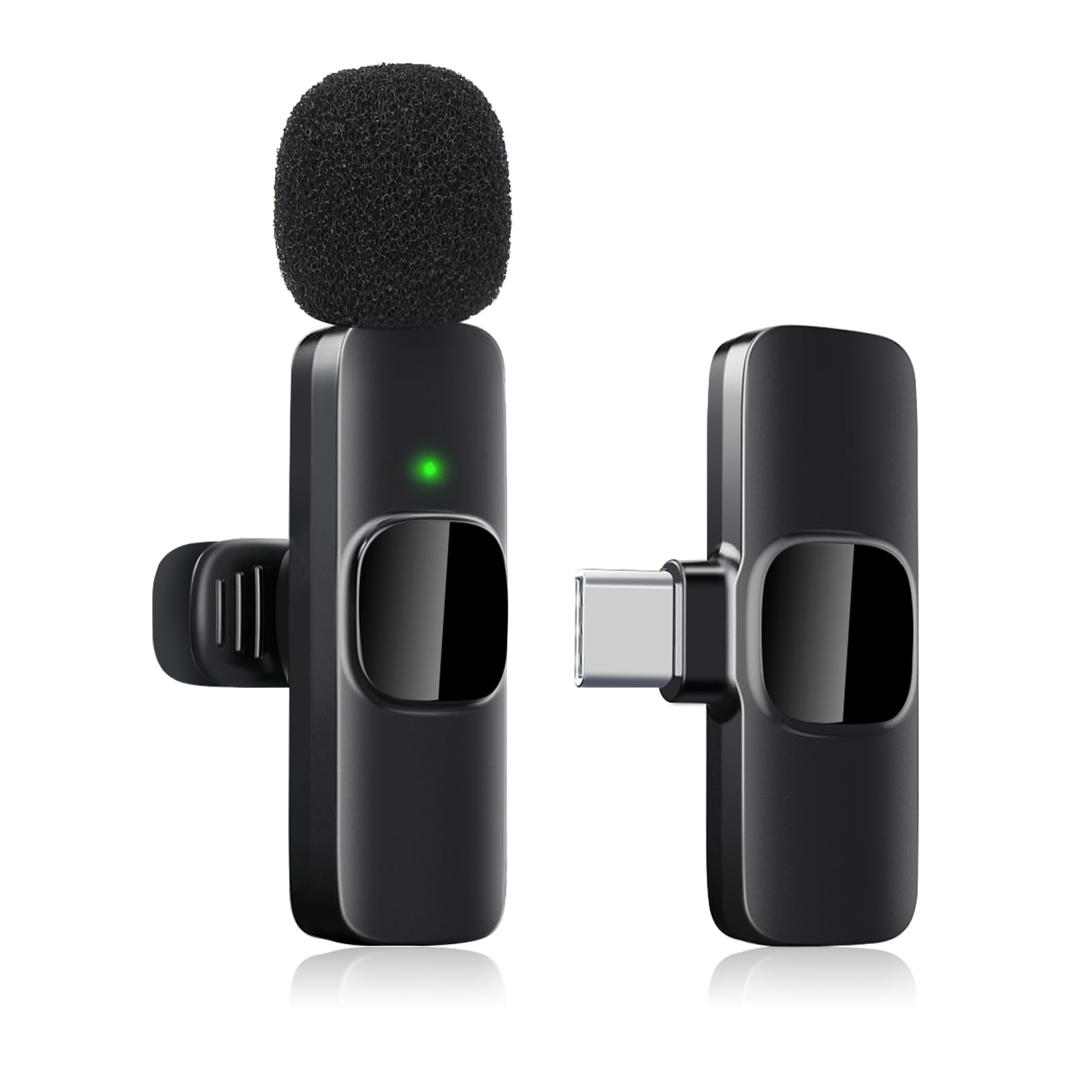 Wireless Lavalier Microphone for iPhone(15/16/17) / Android, Noise Reduction, USB-C Plug and Play Mini Lapel Mic Clip on Microphone Wireless, Ideal for Content Creator, Video Recording, Vlogging