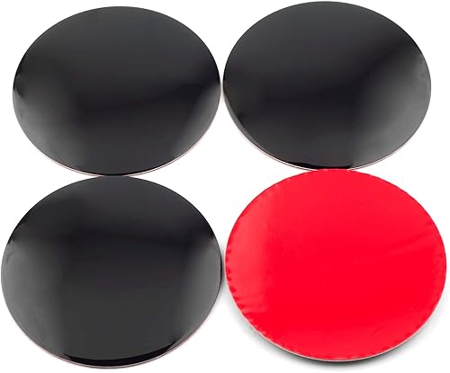 Miniatura 2 de RTRHINOTUNING 4 tapas centrales de rueda de 2.362 in, tapacubos de aluminio negro, superficie de arco negro puro brillante (2.36 pulgadas2.362 in)