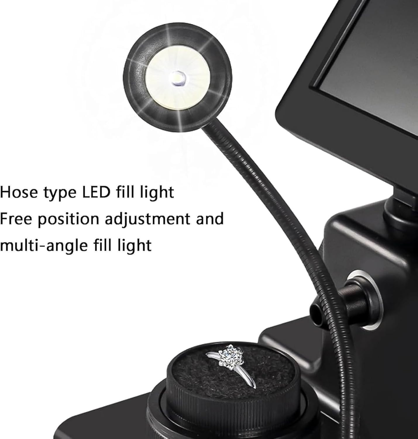 Microscopio Digitale LCD da 4,3", Visualizzatore di Cinture di Diamanti, Ingrandimento 50-1000x, con Luce LED di Riempimento, Identificazione Accurata, per Visualizzatore di Iscrizioni su
