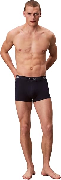 Calvin Klein Calzoncillos bóxer Hombre Pack de 3 Low Rise Trunks Ropa Interior L Multicolor (Black/Blueshadow/Cobaltwater Dtm Wb) - 4