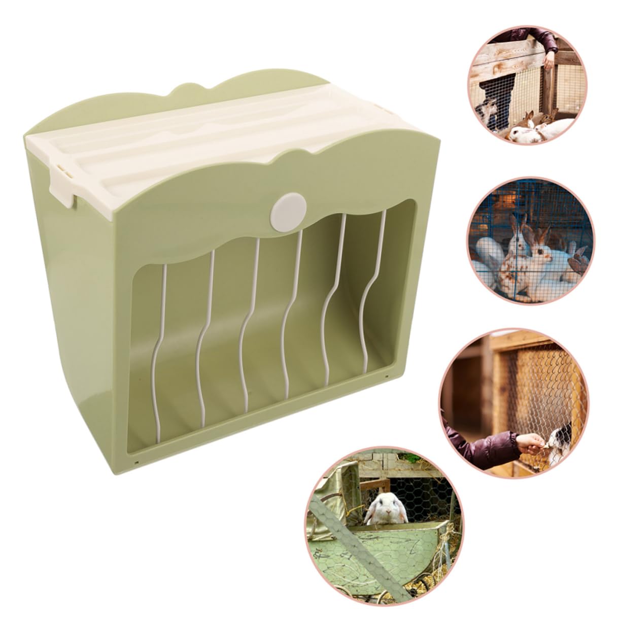 Yardwe Hasenfutterspender Mit Grasständer 2 Stück Kunststoffspender Futterspender Meerschweinchenhalter Tierfutterspender Spender Hasenständer Meerschweinchenfutterspender Käfigzubehör