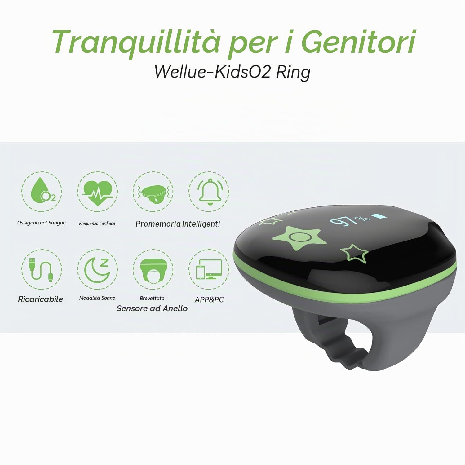 Viatom Saturimetro da Dito Pediatrico, Pulsossimetro Ossimetro Portatile con Bluetooth, Misurazione Saturazione di Ossigeno e Frequenza Cardiaca per Bambini 3-10 Anni, APP
