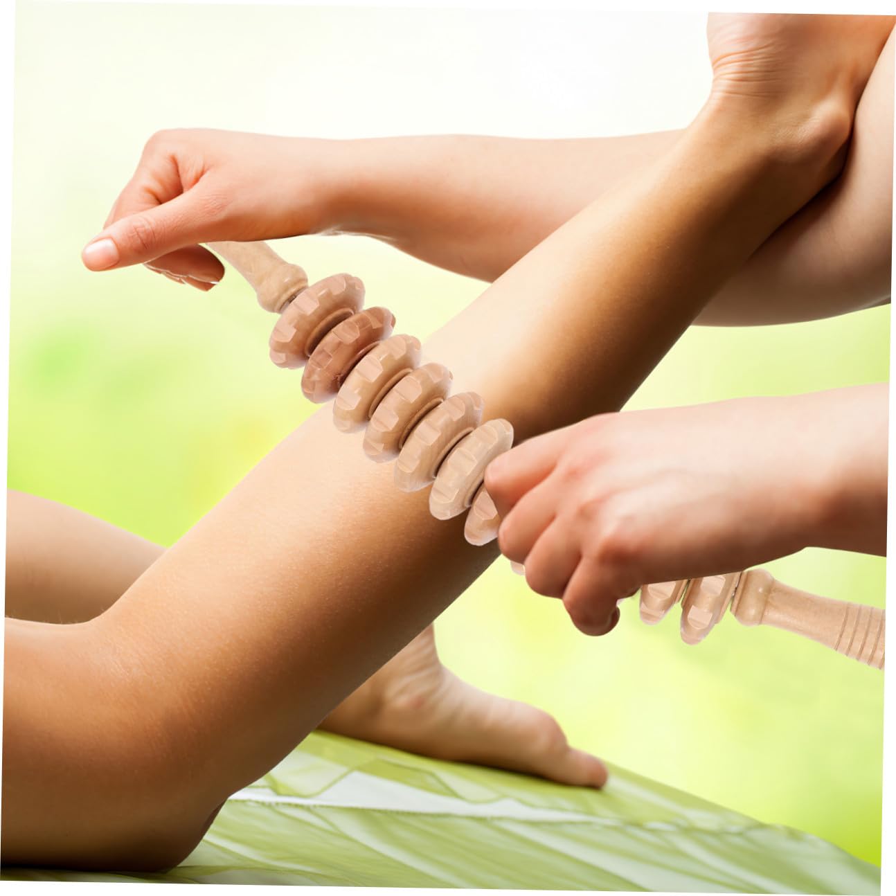 Tofficu Kit di Strumenti per Massaggi 3 Pezzi in Legno per Massaggio Linfodrenante e Scolpitura del Corpo Corda