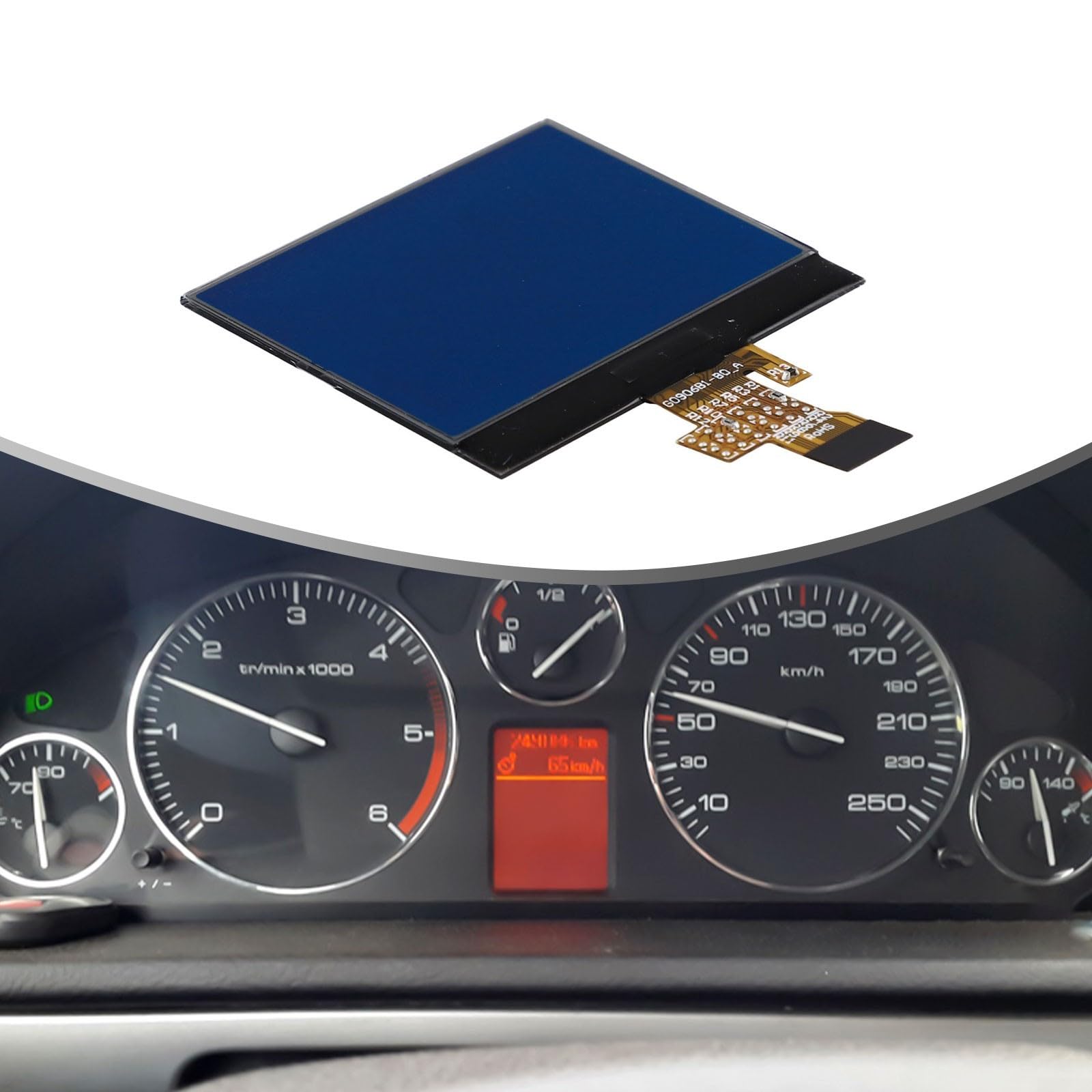 Para 407 SW Instrument Cluster Pantalla LCD Velocímetro Dashboard con reemplazo FPC Compatible con 407 2004 2010 y para 407 Coupe