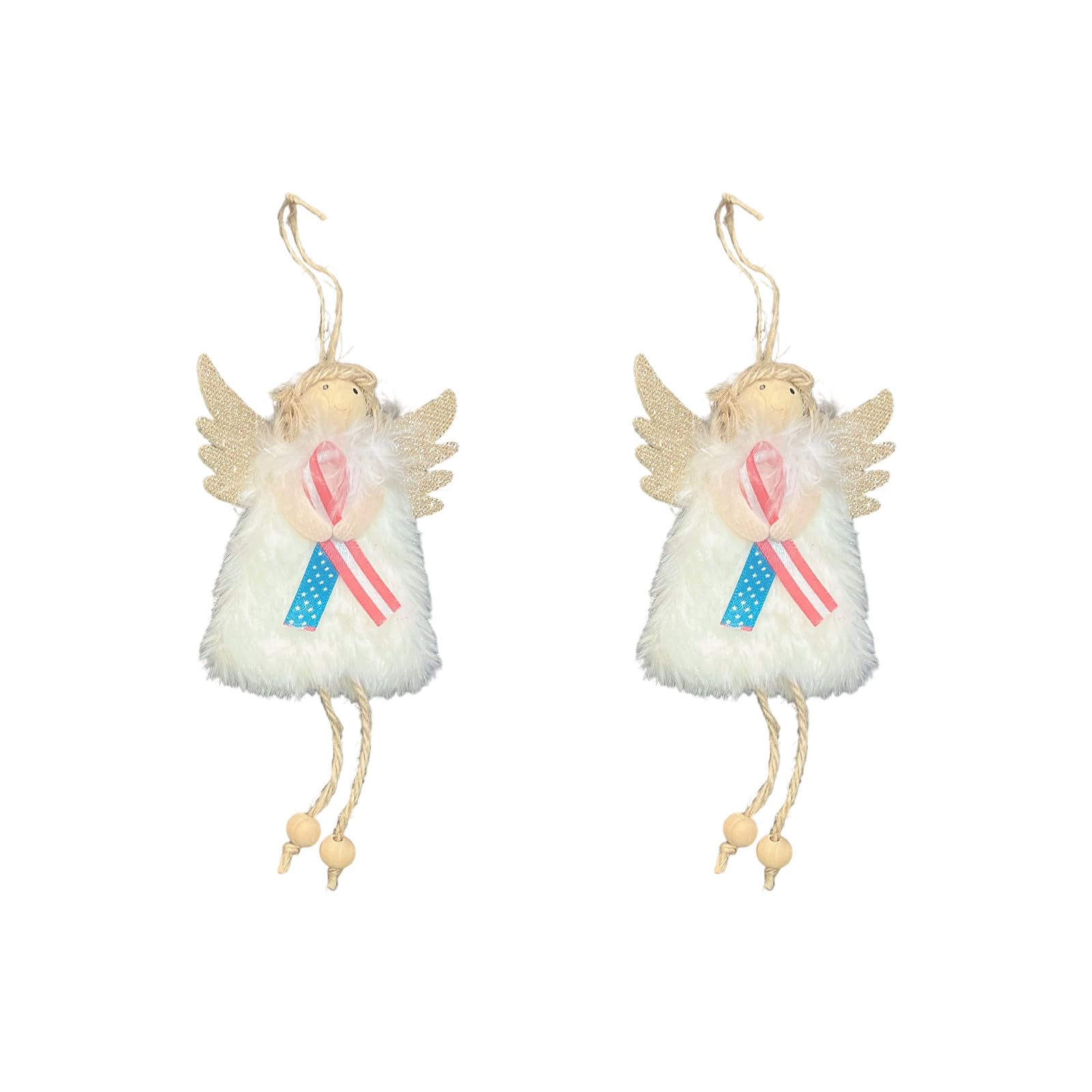 2Pcs Patriotic Plush Ornament for Christmas Tree, Mantels, Window Centerpieces Plush Ornament