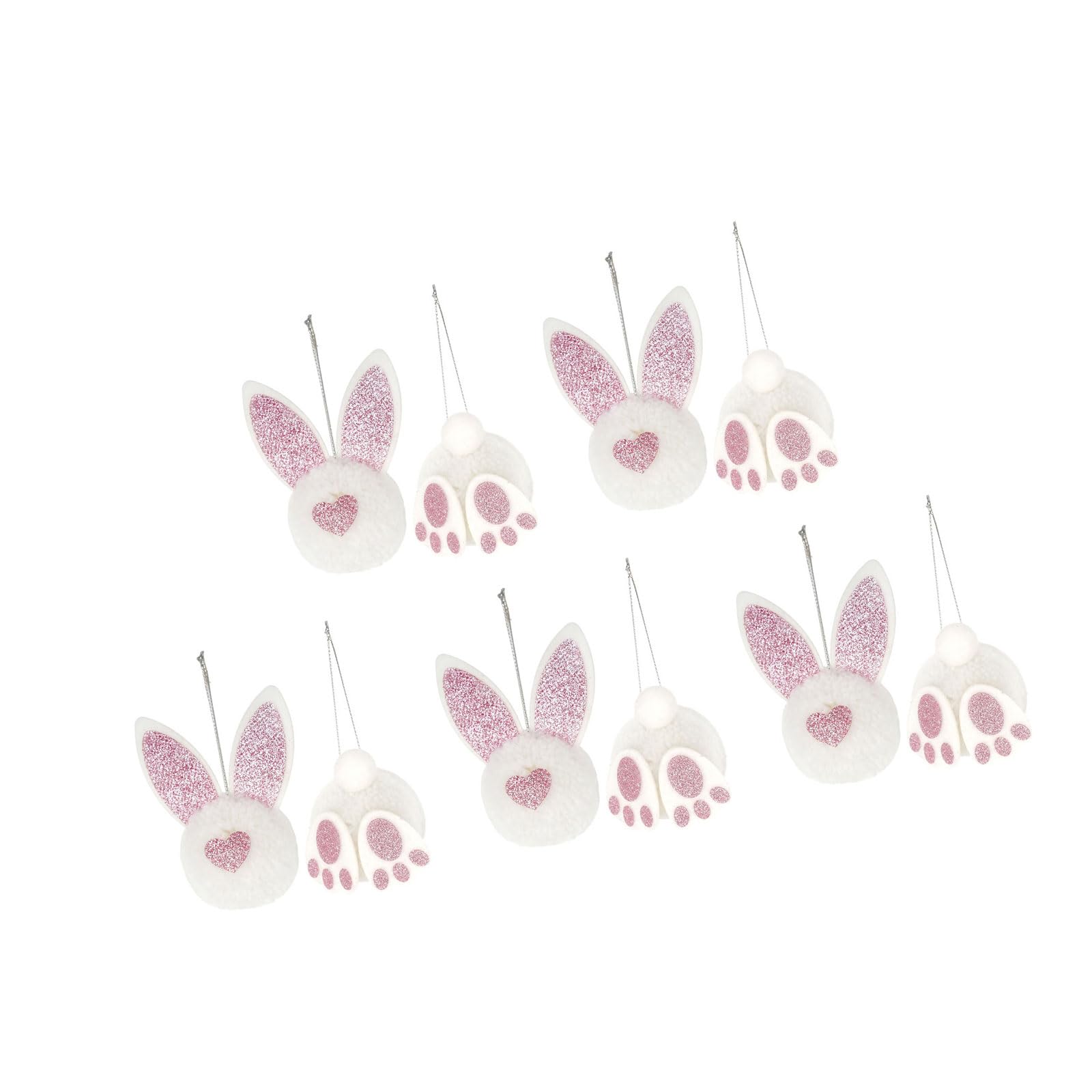 Piceioep Easy Install Rabbits Butt Ears Suspended Accessory for Festival Home Decoration Decorative Hanging Ornament Easter Rabbits Decoration
