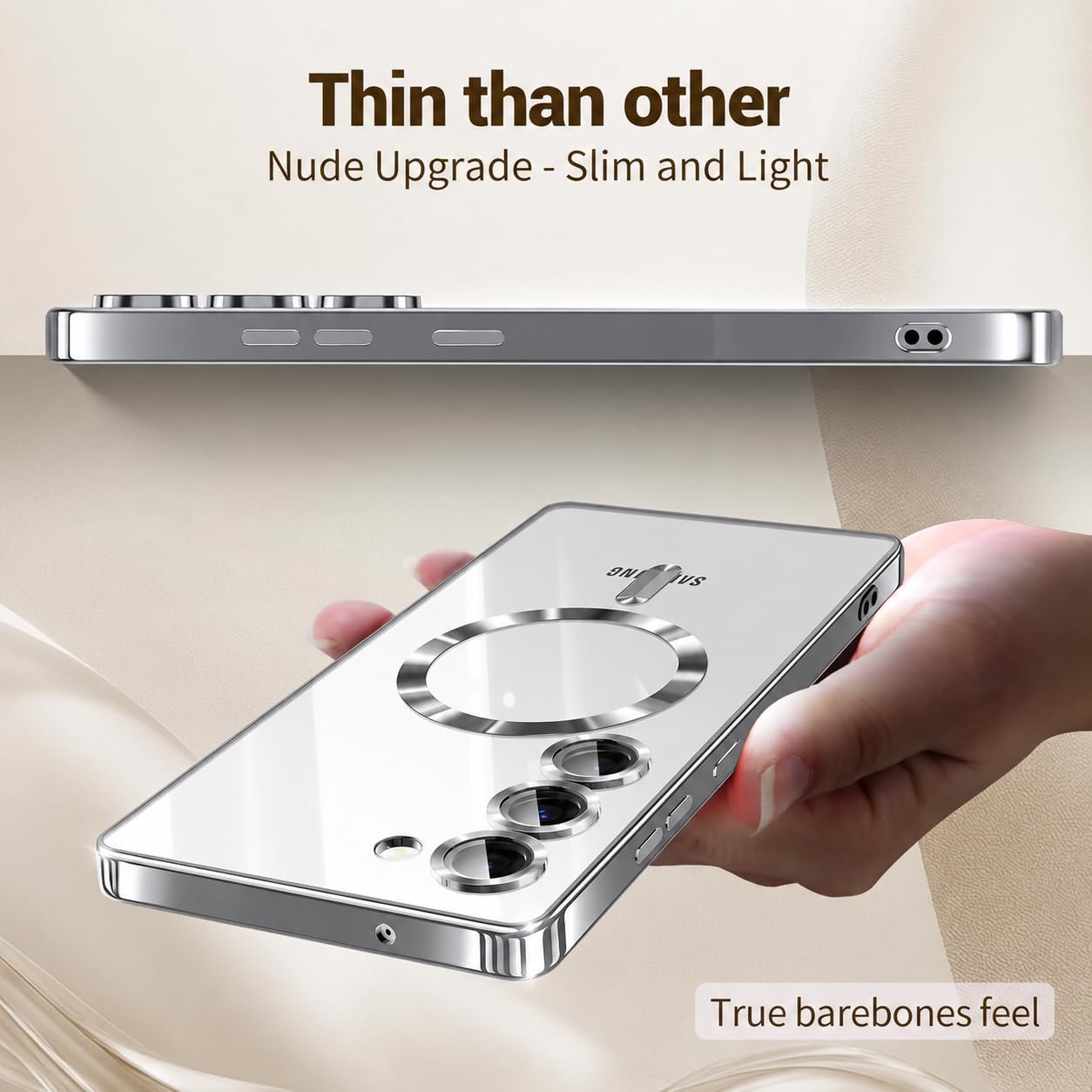 VONZEE Clear Samsung A27 5G Case - MagSafe & Electroplate -3