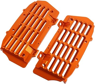 Compatible with EXC XC XCW 125 150 300 250 350 400 450 500 K &T& M Husqvarna GasGas Aluminum alloy Motorcycle Radiator Grille Guard Grill Protector cover-Orange