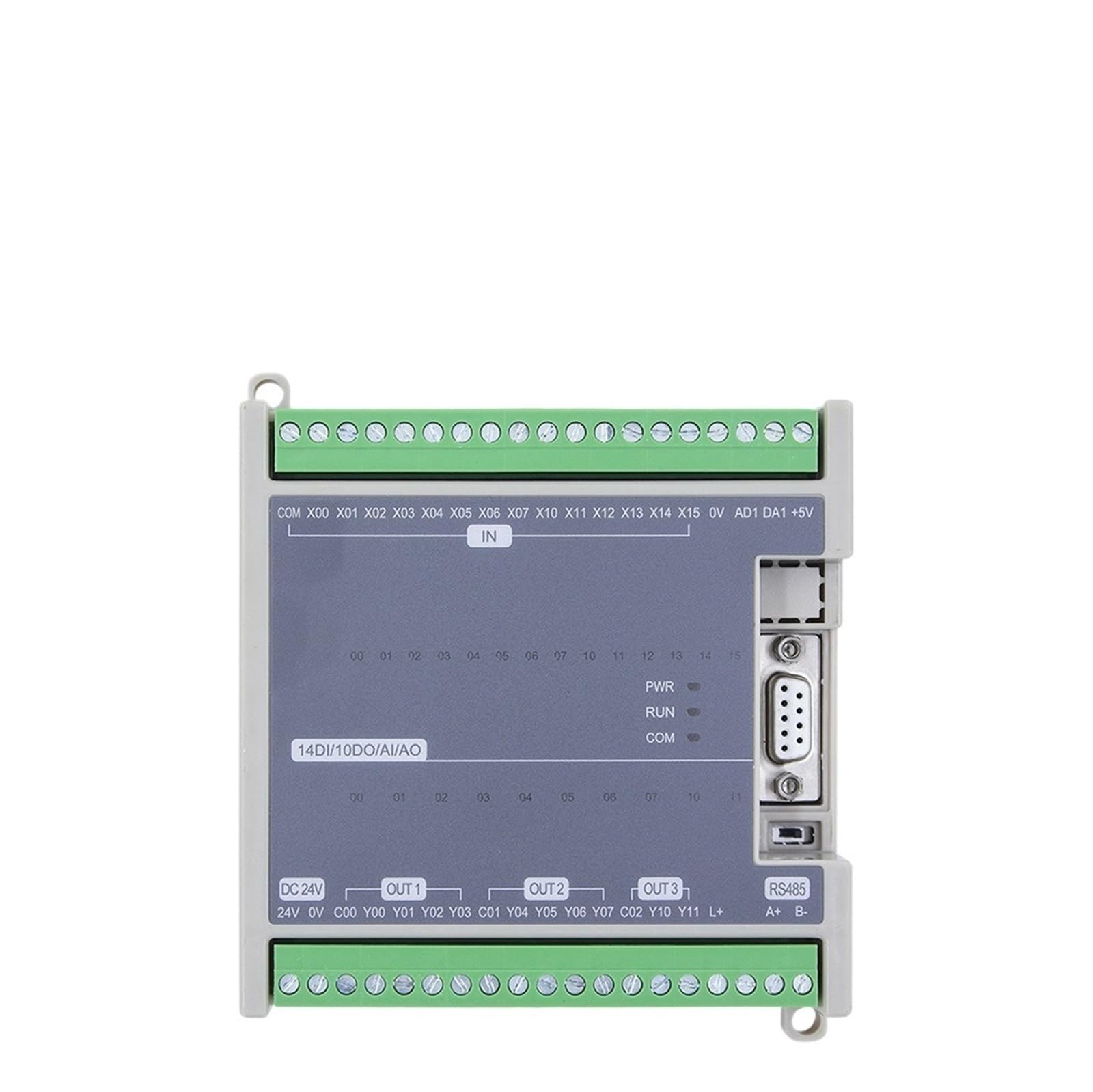 ZXAOMMBEA 1pcs FX3U-24MR 24MT RS485 14 in 10 Out Transistor AO AI Analog PLC Controller