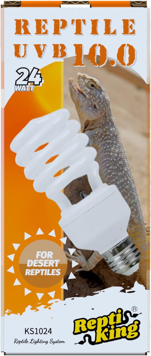 UVB Reptile Light, 10.0 24W, UVA UVB Reptile Light Bulb Lamp for Bearded Dragon, UVB Bulbs for Desert Reptiles