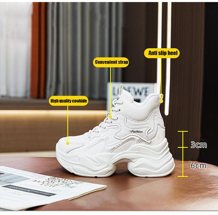 Women's Orthopedic Sneakers Stylish Walking Shoe,Fashion Lace Up Height Increasing Chunky Shoes Non Slip Platform Dad Shoe2