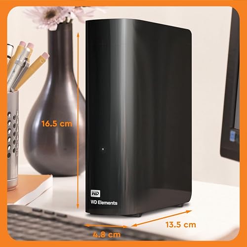 WD 10TB Elements External Hard Drive, Desktop HDD storage, USB 3.0 compatible, Fast Transfer rates, Easy add on storage for all your pictures, videos, music and documents, Black - 8