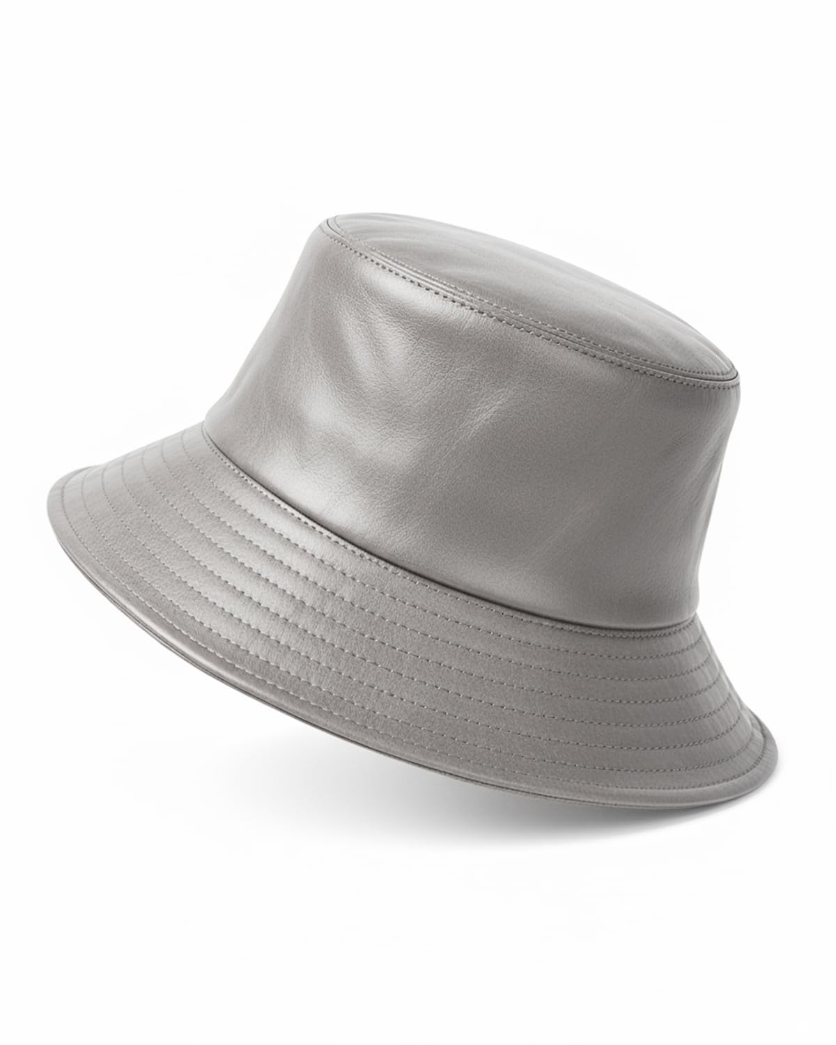 Zylioo XXL XL PU Leather Bucket Hat for Big Heads, Fleece Lined Rain Hat