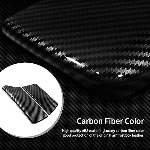 Miniatura 2 de NEWNTSAME Funda para reposabrazos de automóvil de la serie 5 E60 E61 F10 F11 G30 G32 2004-2021, fibra de carbono, color de fibra de carbono, panel