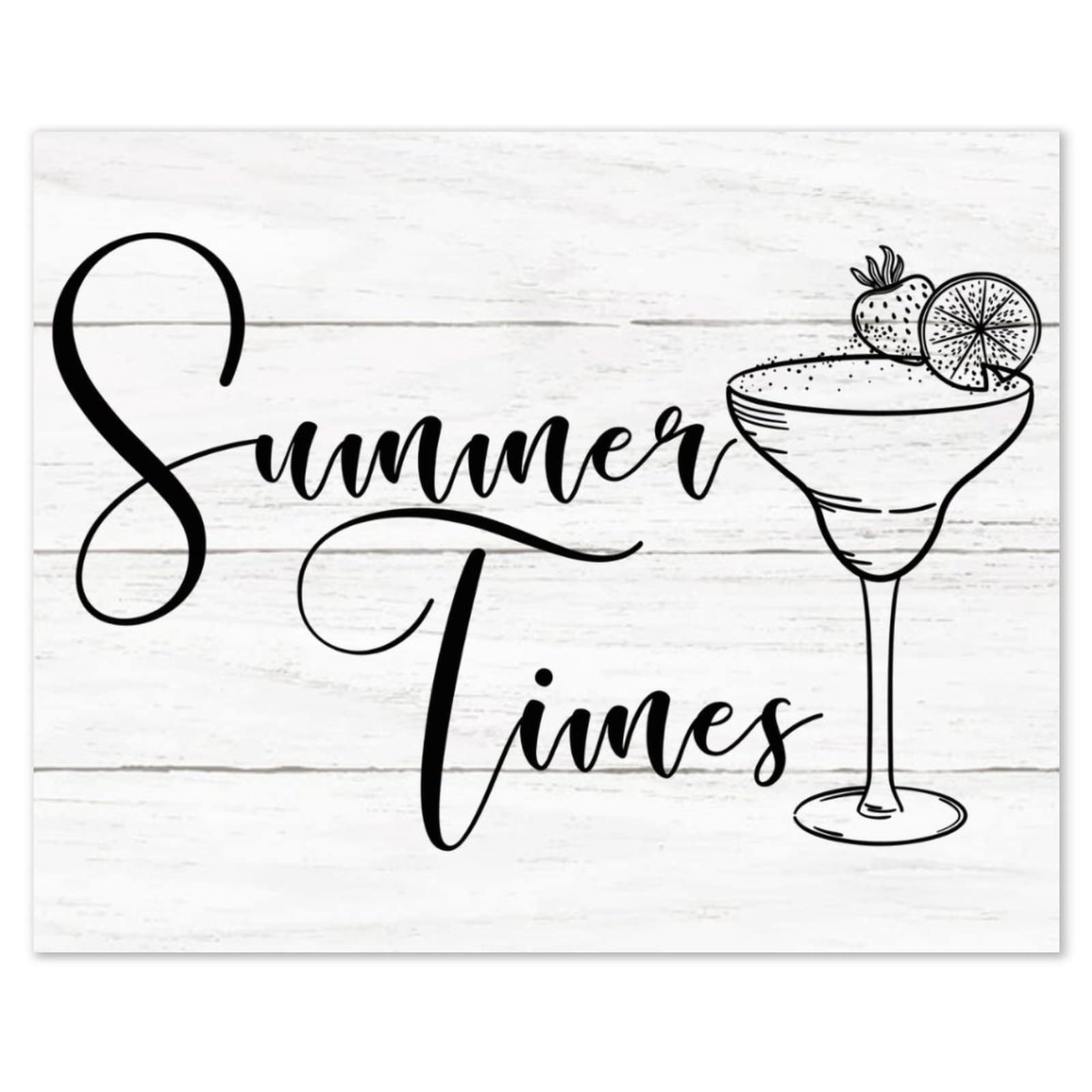 Plaque en bois Summer Times pour rompre la monotonie d'une étagère vide