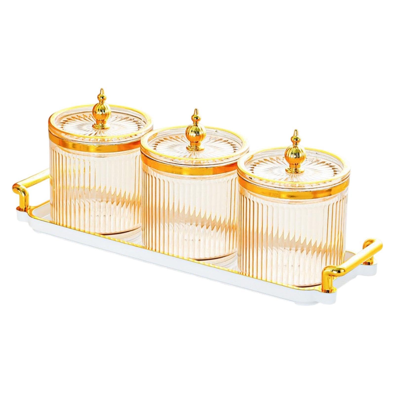 Bandeja para Condimentos Bandeja de con Tapa Recipiente para Nueces Compartimentado Plato para Postres Envase de Almacenamiento de, marrón, 3 Rejillas