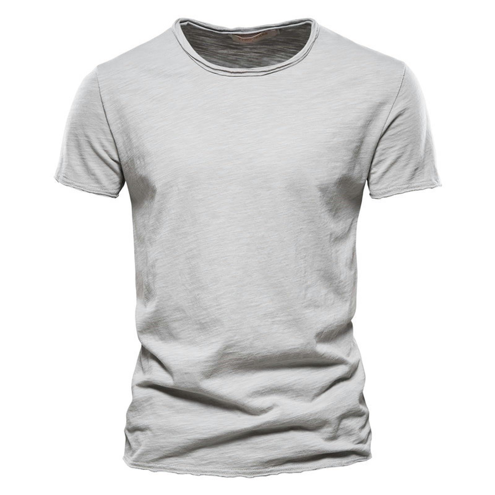 T-shirt col en V pour hommes en gris clair parfait pour le look casual d'été