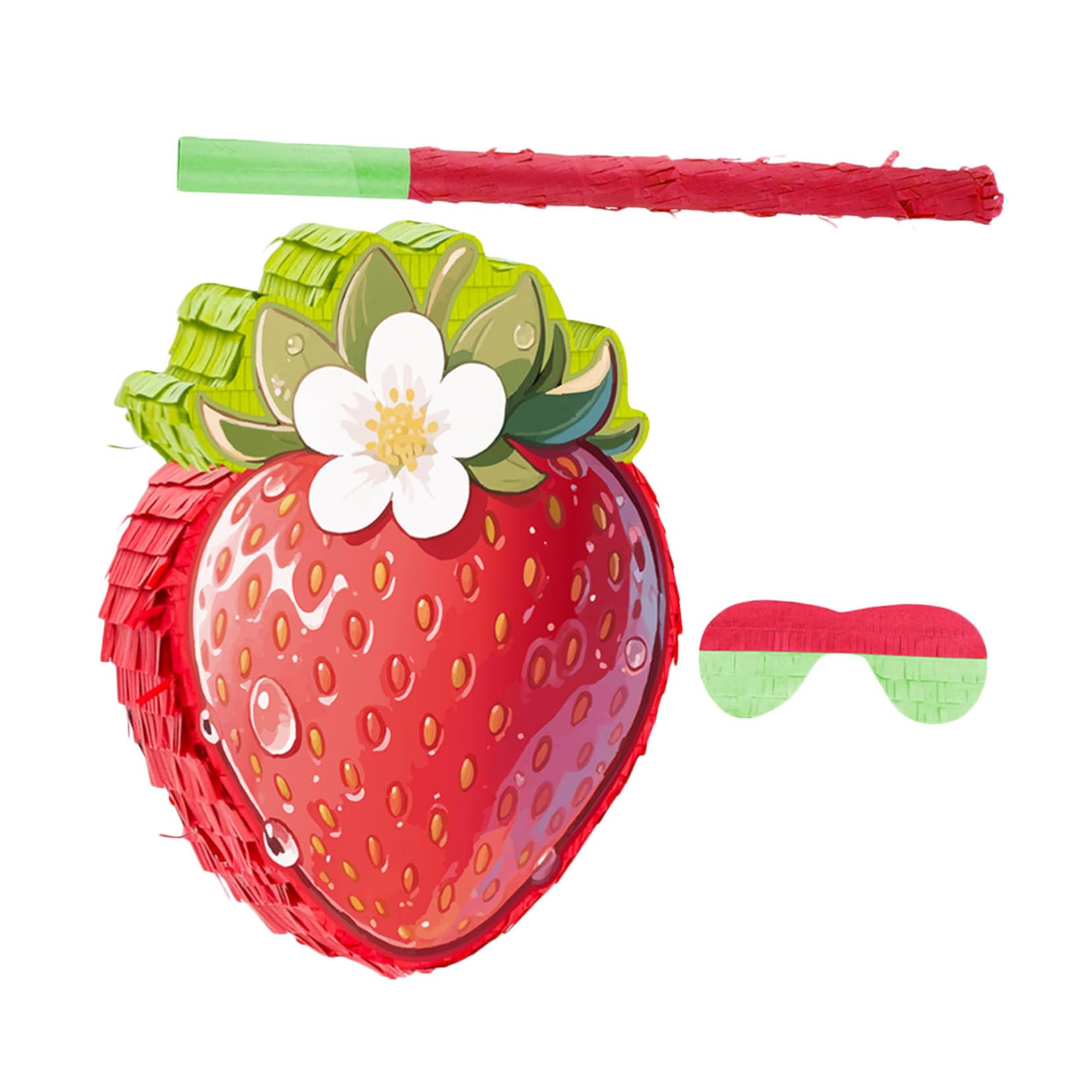 POPETPOP Pinata de para Cumpleaños con Diseño Resistente de Cartón y Papel Crepé Incluye Colgador y Abertura para Rellenar para Fiestas Infantiles y Temáticos de Verano