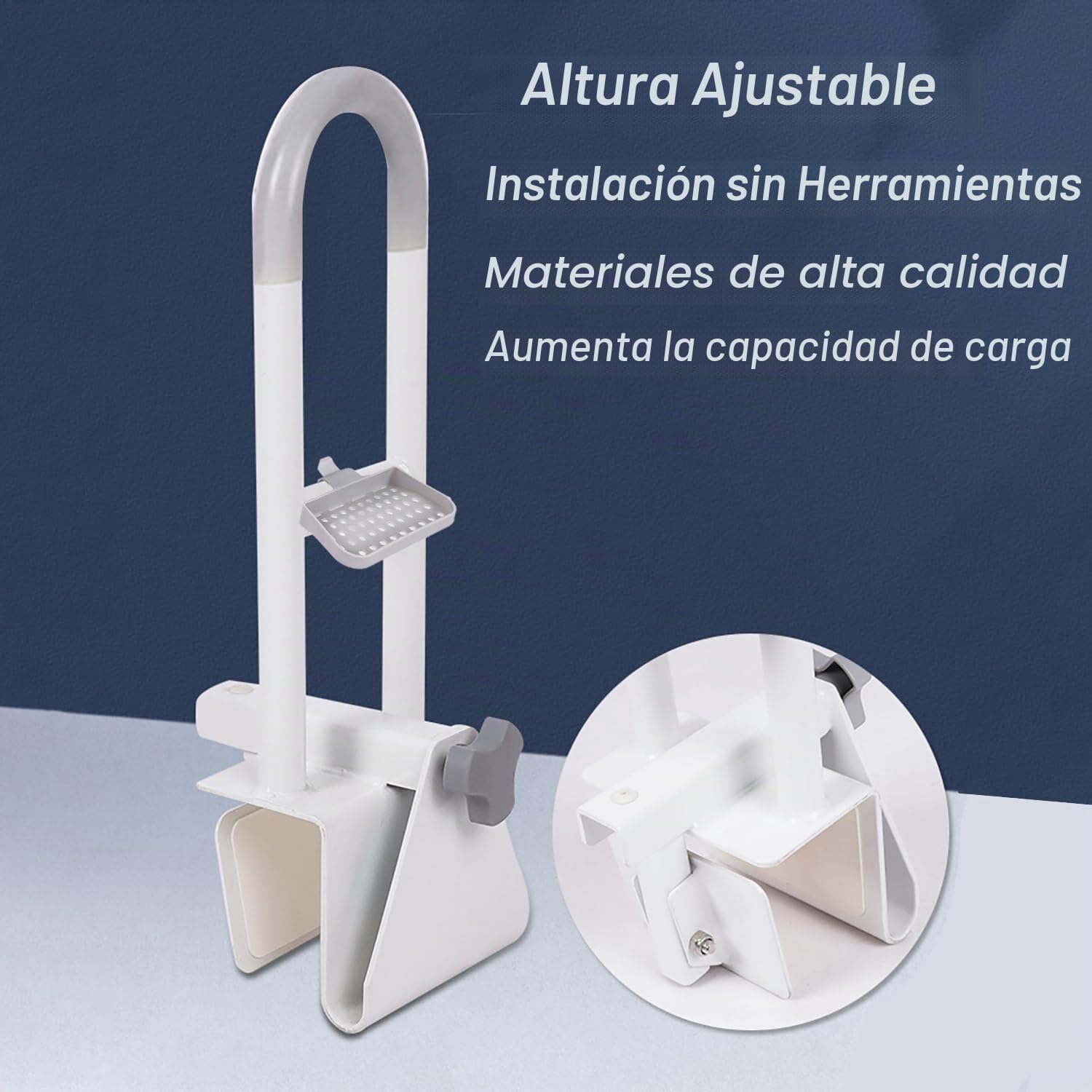 Agarraderas Baño para Mayores,Ayuda para Entrar en la Bañera, Ajustable de 8 a 5 cm, Mango de Bañera para Personas Mayores,Fijación de carga Sin Taladrar,Asa de Seguridad Baño