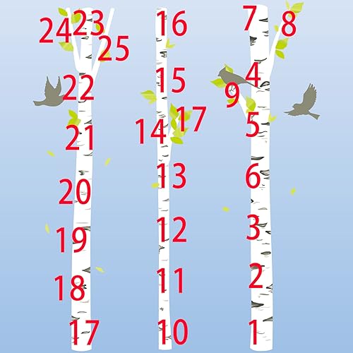 Miniatura 5 de decalmile 3 calcomanías de pared grandes de abedul blanco, pájaros del bosque, calcomanías de pared para dormitorio, sala de estar, comedor,