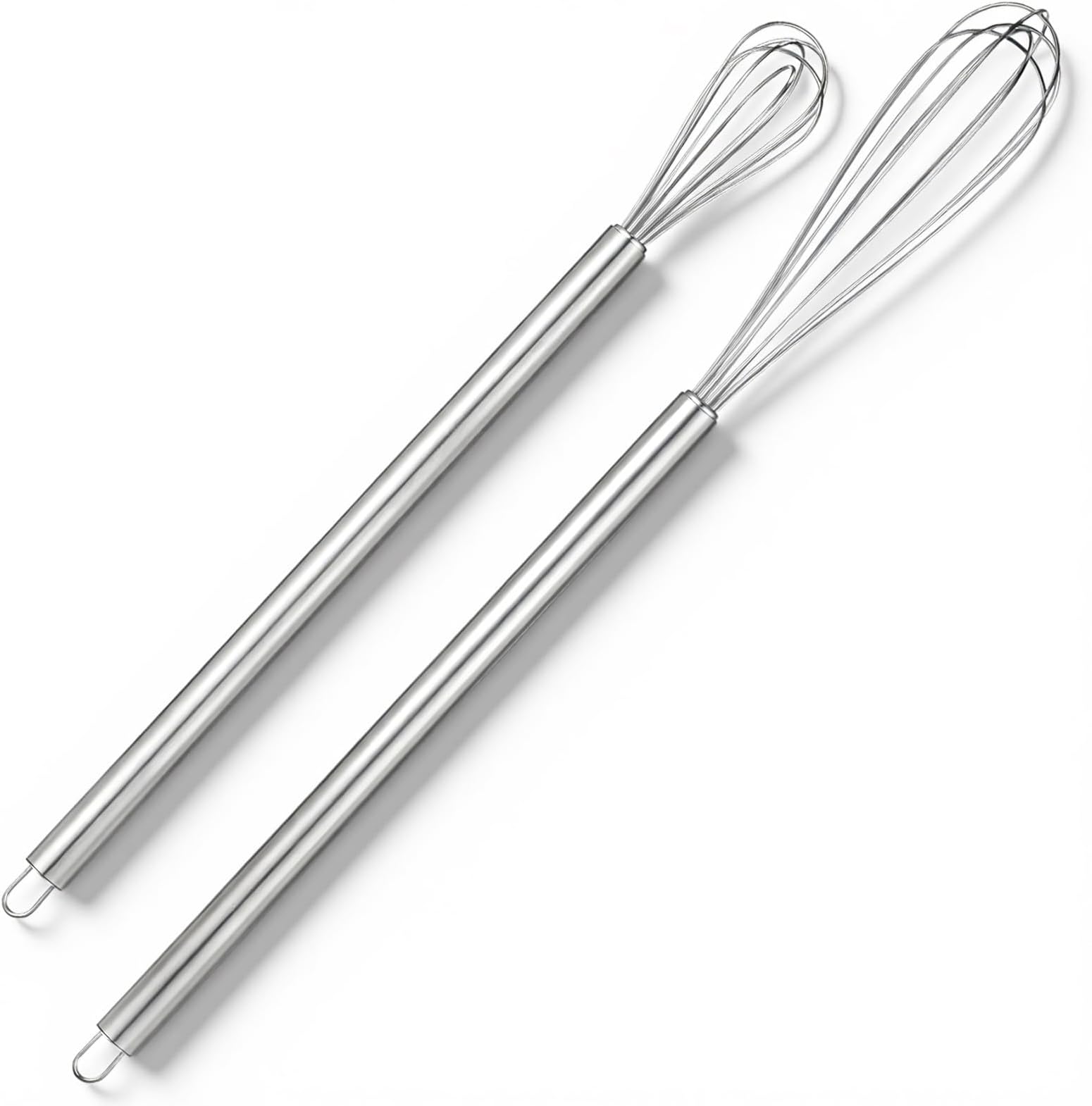 2 pcs Mini Whisk 304 Stainless Steel Small Whisks Baking Mixer Kitchen Stirrer Tiny Portable Egg Beater for Compact Beating Egg Cooking Whisking Whipping Stirring Blending Ingredient Mixing Sauce