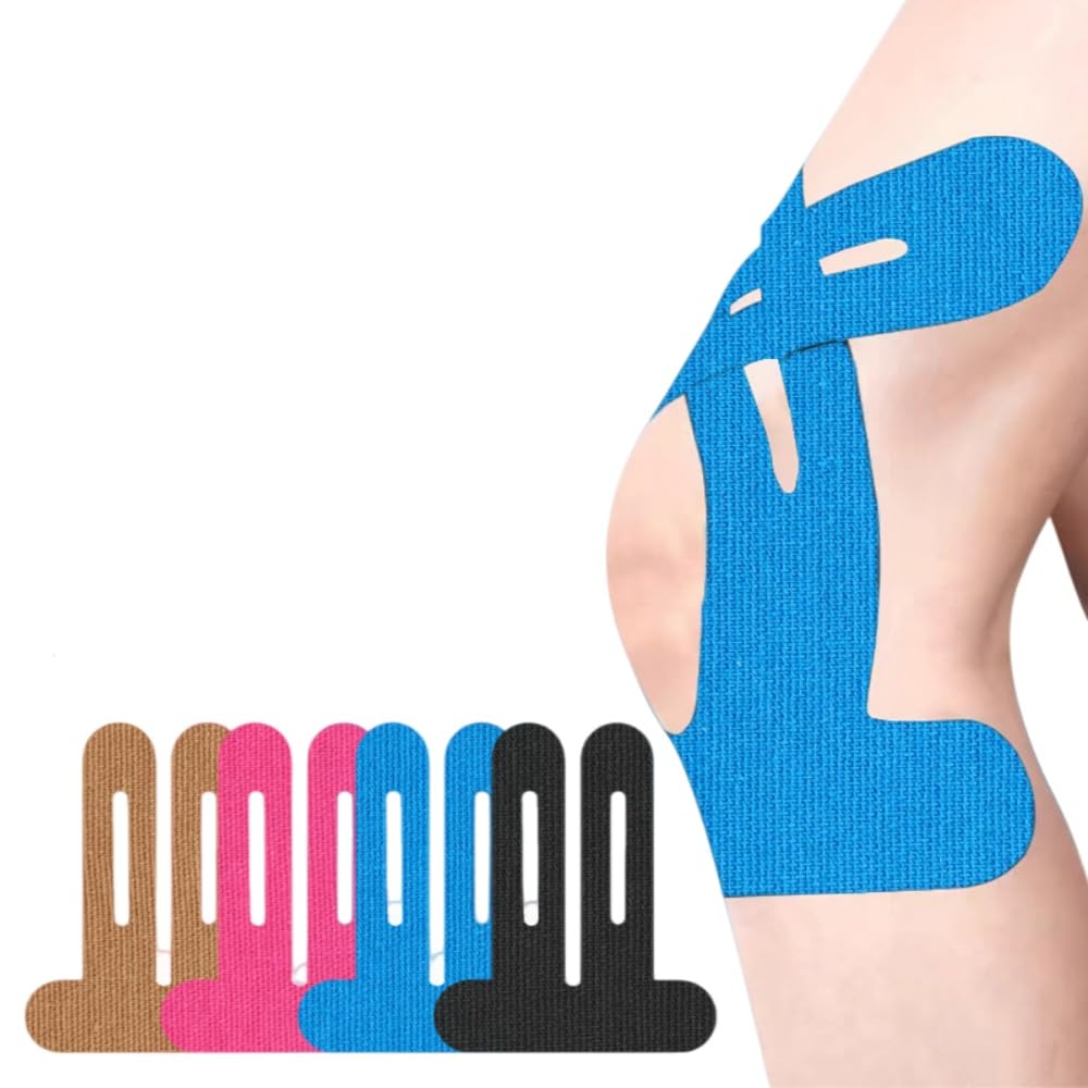 Vairon TAPEX Pro Nastro Per Ginocchio 20 Pezzi PreCut Nastri Kinesiologici Impermeabili, Elastici e Delicati Sulla Pelle,Supporto per Articolazioni e Muscoli
