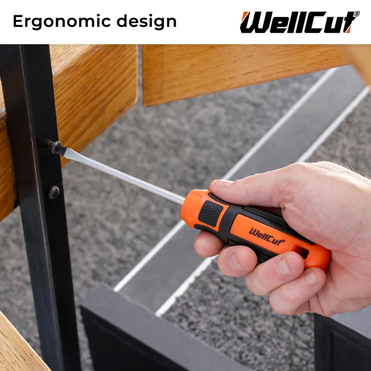 WELLCUT WC-RSD63 Jeu de 63 tournevis à cliquet de précision et poignée antidérapante et embouts magnétiques en acier robuste dans un étui portable pour bricolage et application professionnelle
