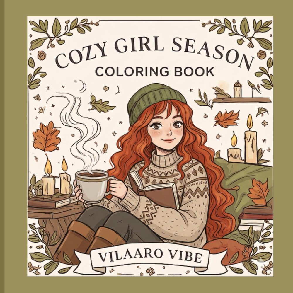 Cozy Girl Season Coloring Book: Cute Winter and Autumn Scenes with Bold, Easy Lines for Relaxation and Anxiety Relief.
