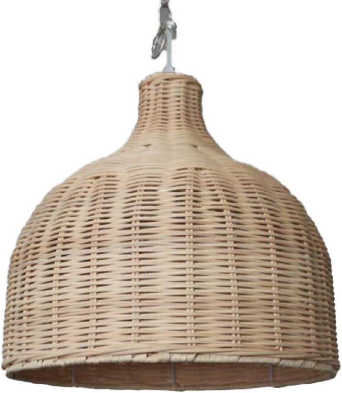 Siminda Southeast Asia Tropical Bamboo Chandelier DIY Wicker Rattan Lamp Shades Weave Hanging Light 13.77 Inch