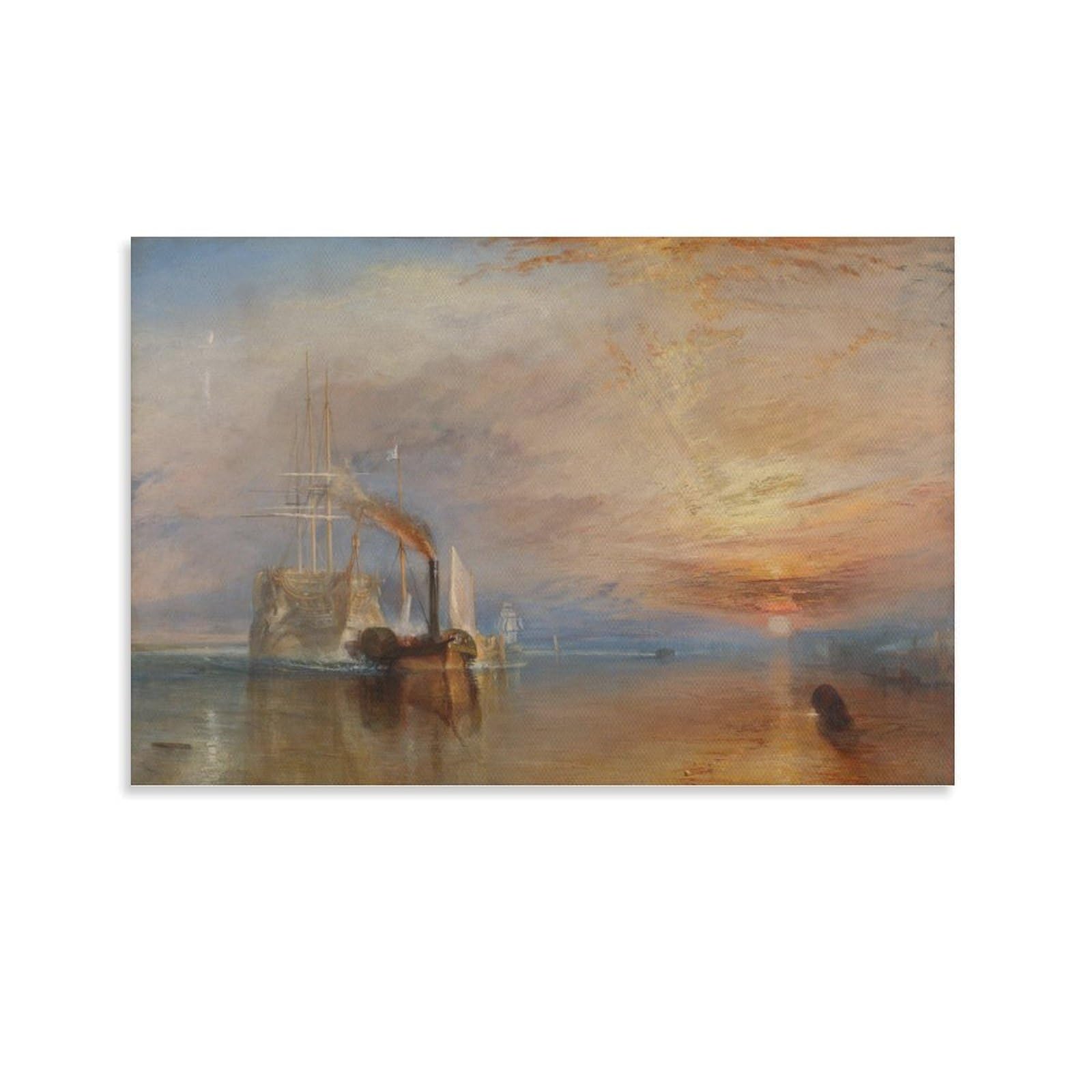WAONZZAI Famous Painting Poster The Fighting Temeraire, 1839 Joseph Mallord William Turner Canvas Print Art Poster, Wall Art Home Decoration Painting; Unframe; 24x36inch(60x90cm)