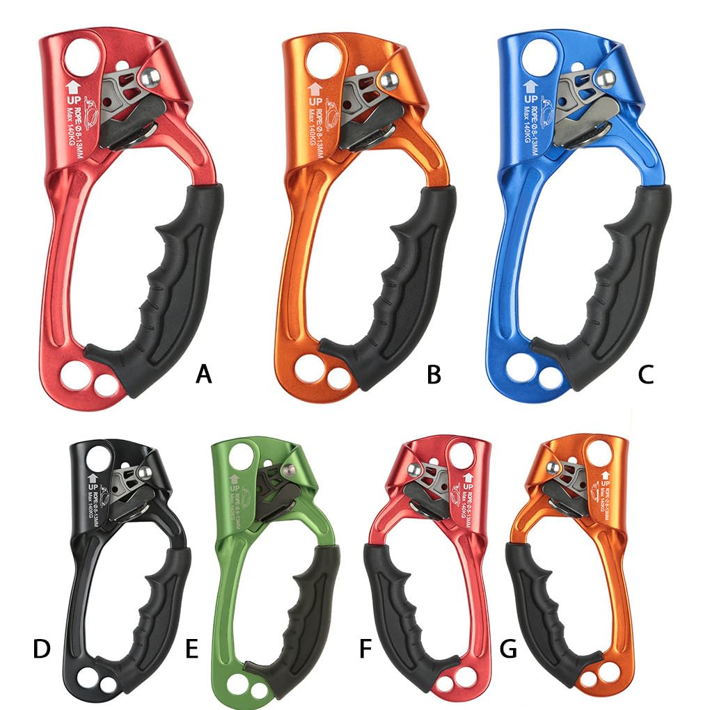 Equipo de Rappel de Escalada en Roca Manual para Exteriores con Resorte elástico Abrazadera de Cuerda portátil de 8-12 mm para Acampar