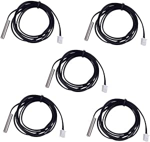 Lot De 5 Capteurs De Température NTC 10K 1% 3950 - Sonde étanche 1m, Pour Arduino DIY