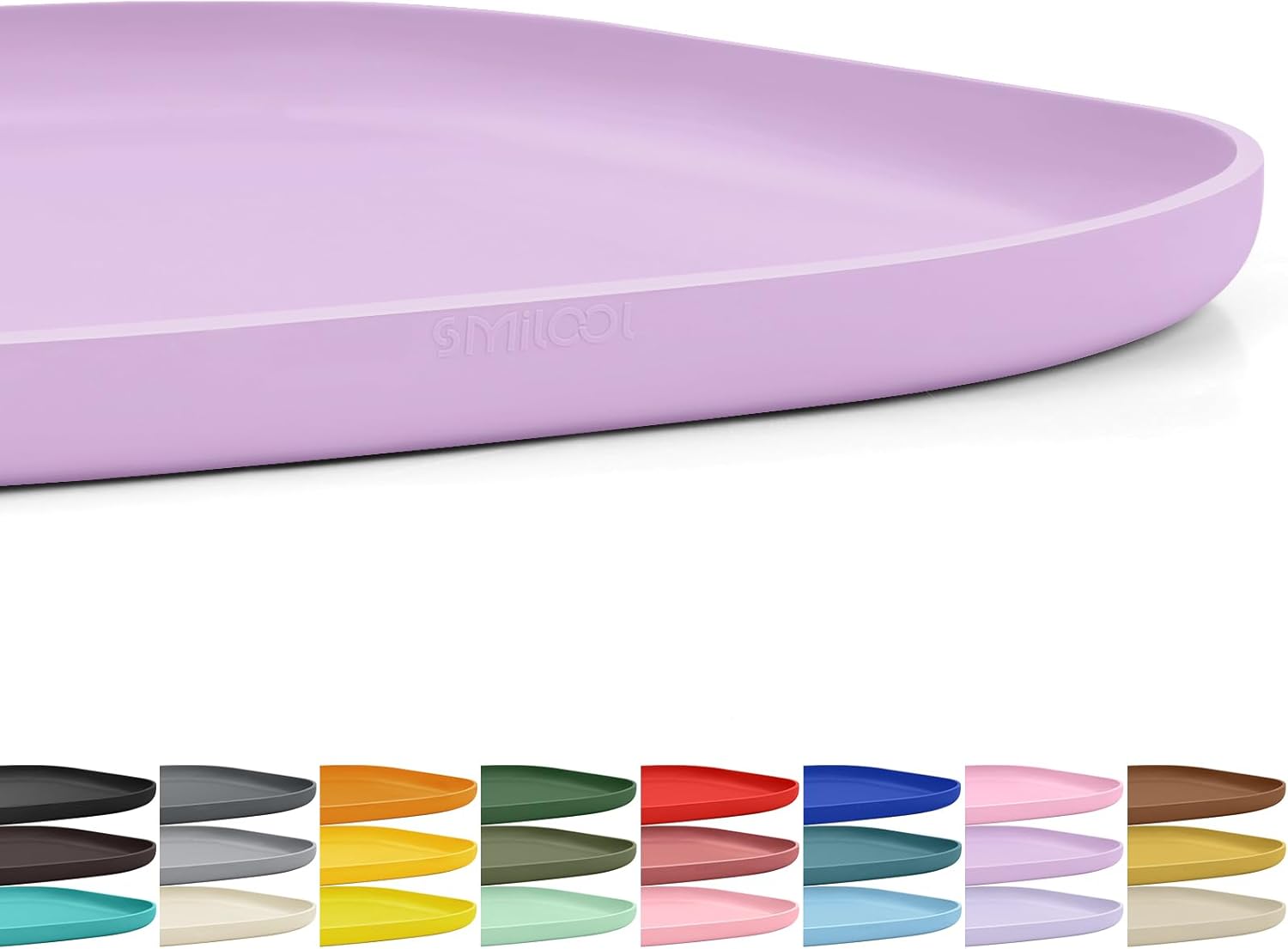 SMILOOL Waterproof Silicone Pet Food Mat with Raised Edge for Dog & Cat