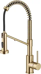 Kraus Bolden 2-in-1 Pull-Down Kitchen Faucet, Brushed Brass
