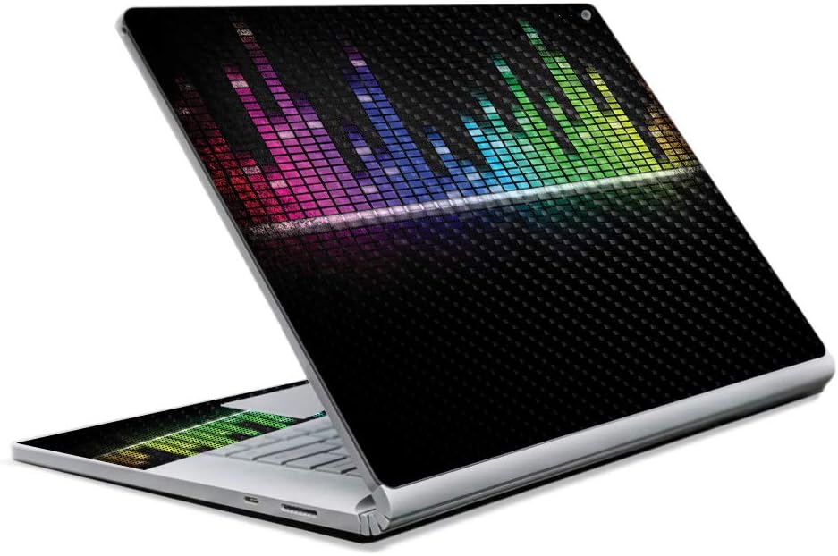 MightySkins Carbon Fiber Skin for Microsoft Surface Book 2 13" (2017) - Keep The Beat,Protective, Durable Textured Carbon Fiber Finish,Easy to Apply, Remove, and Change Styles,